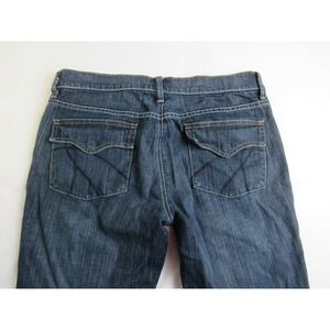 New York & Co Platinum Jeans Leg Back Flap Snap Pockets Flared Women's Size 8